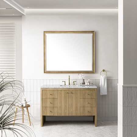 James Martin Vanities Hudson 48in Single Vanity, Light Natural Oak w/ 3 CM Arctic Fall Top 435-V48-LNO-3AF